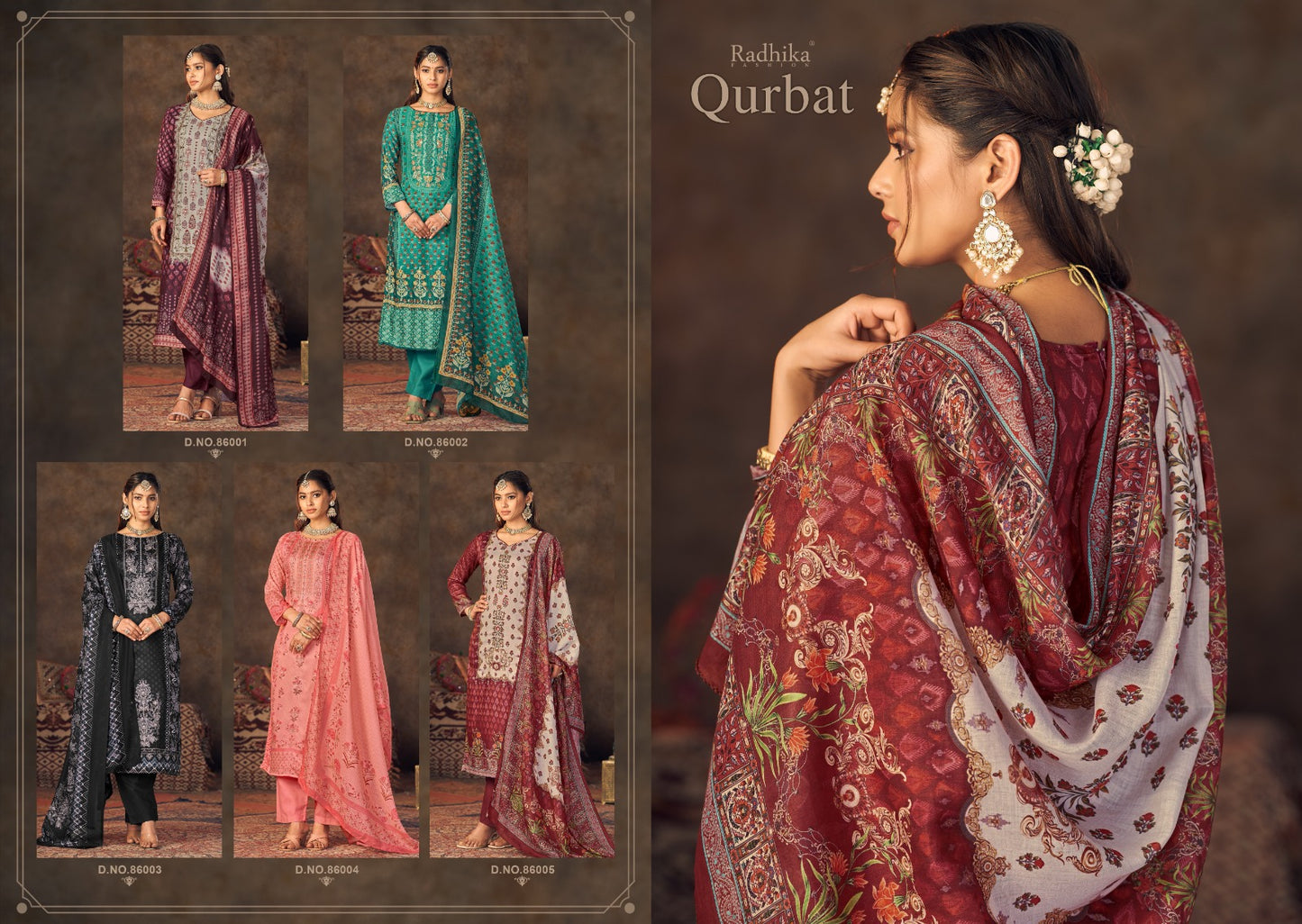 Qurbat Radhika Fashion Jaam Cotton Pant Style Suits