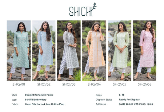 Qurbat Shichi Linen Silk Kurti Pant Set
