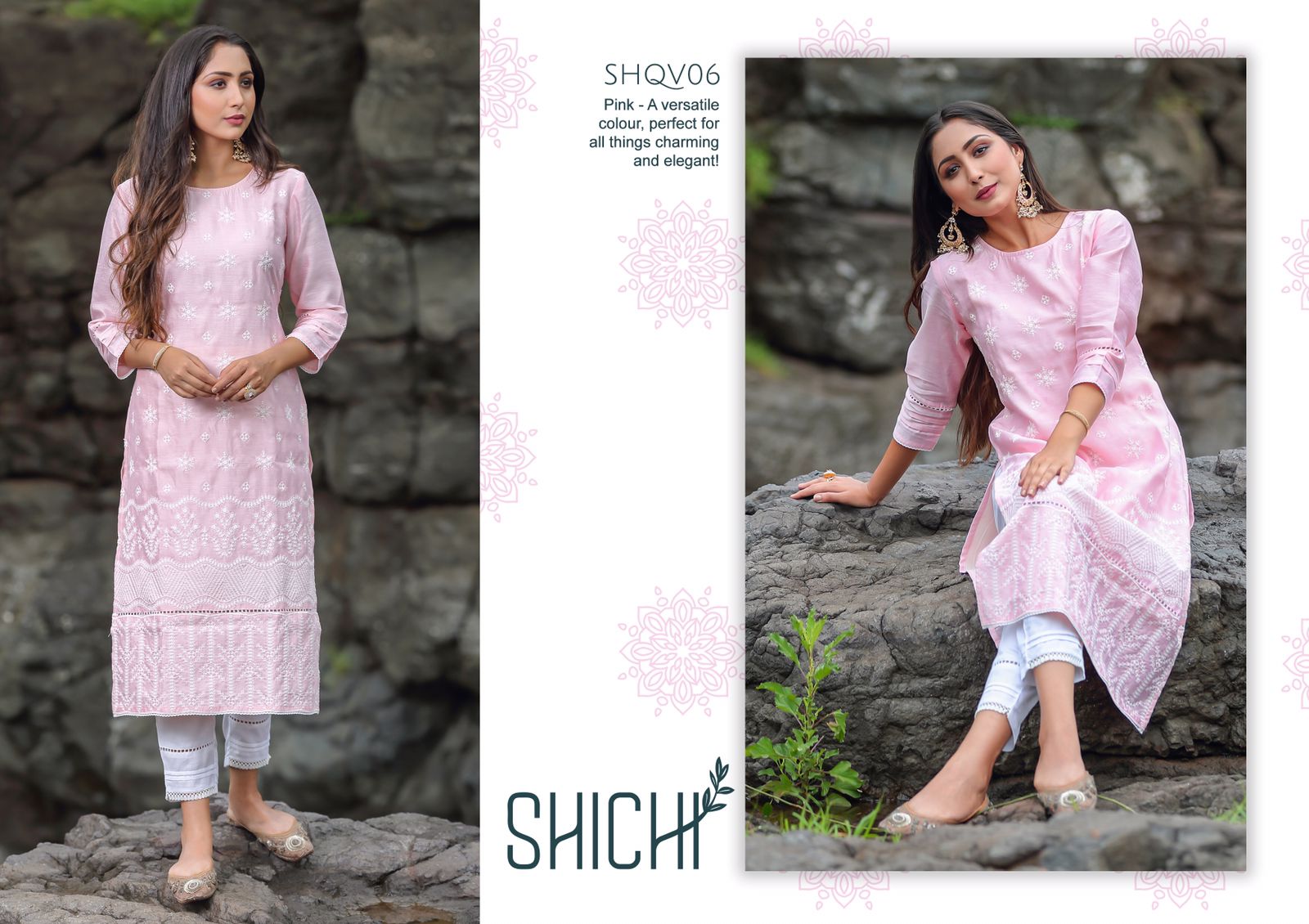 Qurbat Shichi Linen Silk Kurti Pant Set
