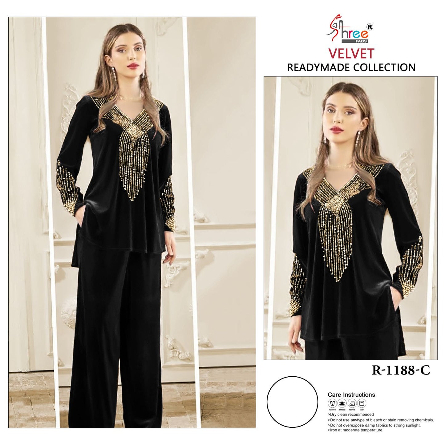 R-1188 Shree Fabs Velevt Co Ord Set