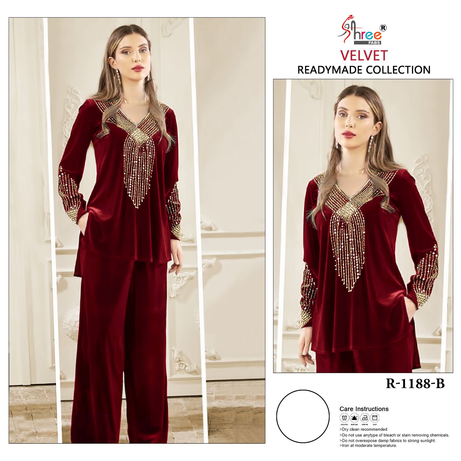 R-1188 Shree Fabs Velevt Co Ord Set