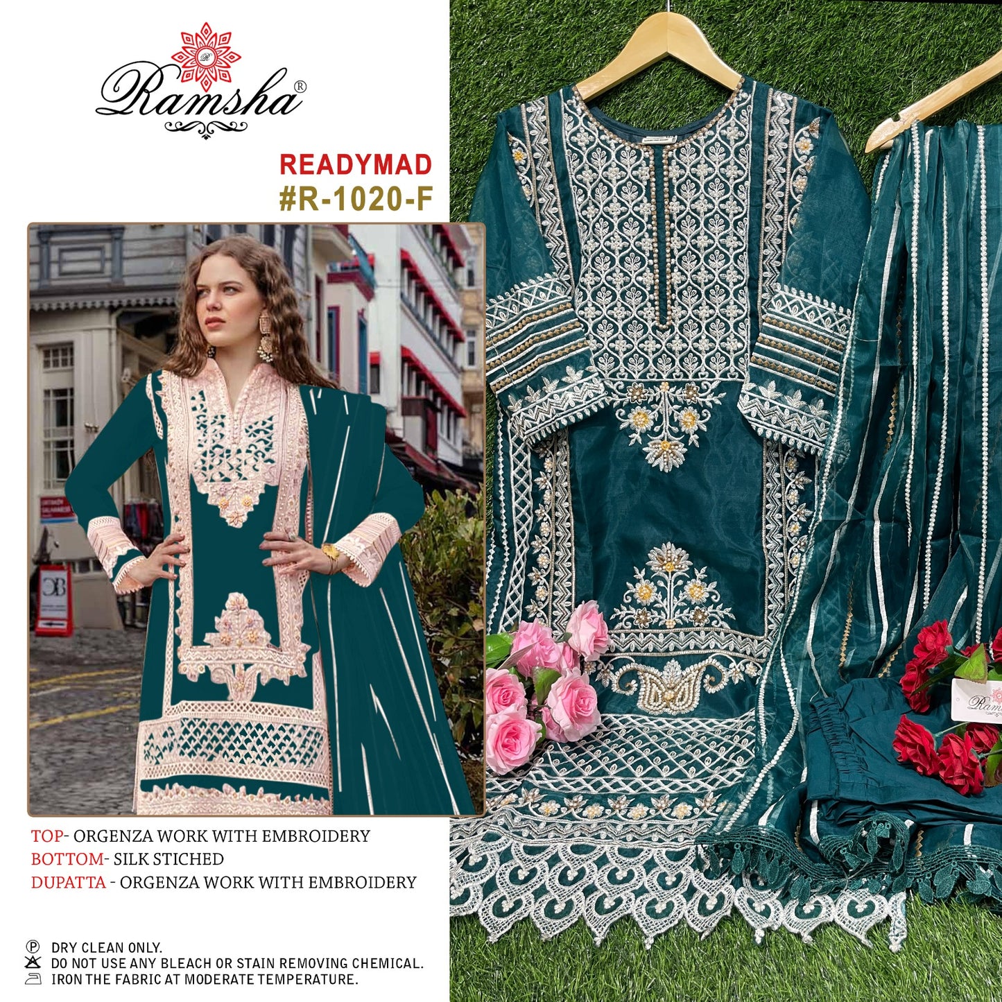 R 1020 Efgh Ramsha Organza Pakistani Readymade Suits