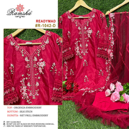 R 1042 Nx Ramsha Organza Pakistani Readymade Suits