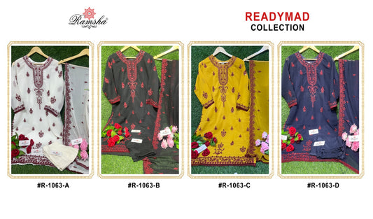 R 1063 Nx Ramsha Georgette Pakistani Readymade Suits