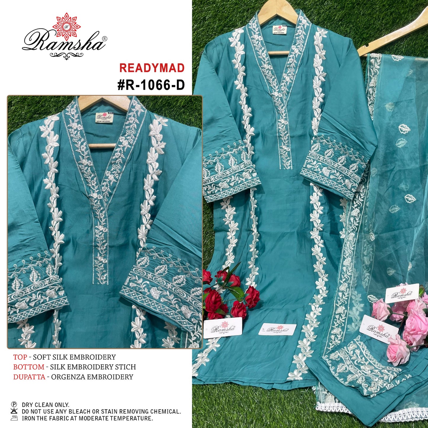 R 1066 Ramsha Silk Pakistani Readymade Suits