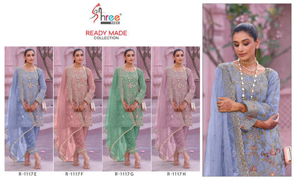 R 1117 Shree Fabs Organza Pakistani Readymade Suits