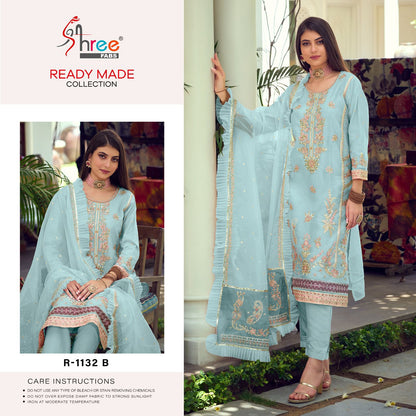 R 1132 Ab Shree Fabs Organza Pakistani Readymade Suits