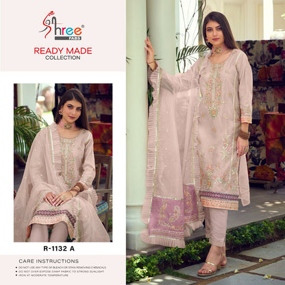 R 1132 Ab Shree Fabs Organza Pakistani Readymade Suits