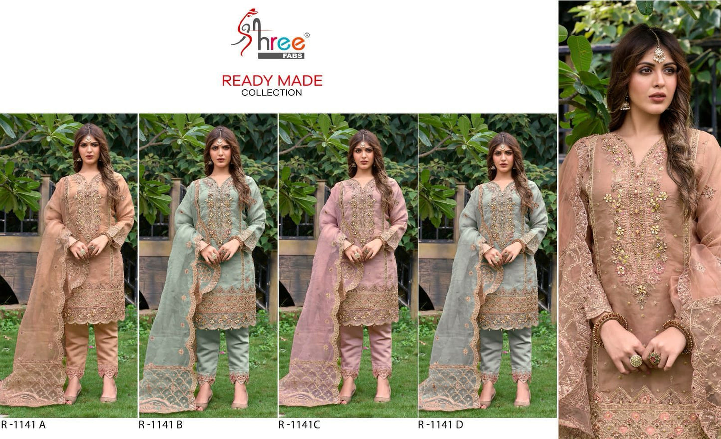R 1141 Shree Fabs Organza Pakistani Readymade Suits