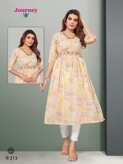 R 212-213 Journey Design Cotton Anarkali Kurtis