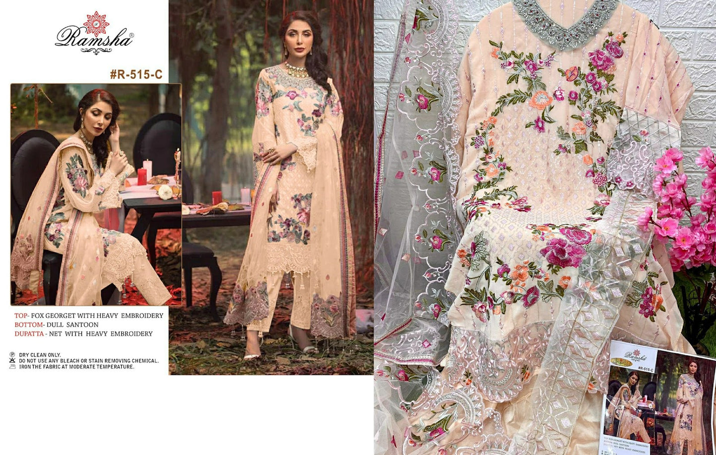 R 515 Ramsha Georgette Pakistani Salwar Suits