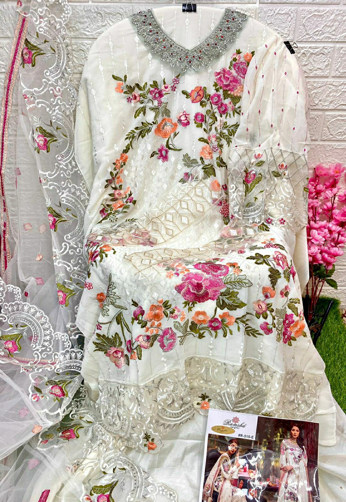 R 515 Ramsha Georgette Pakistani Salwar Suits