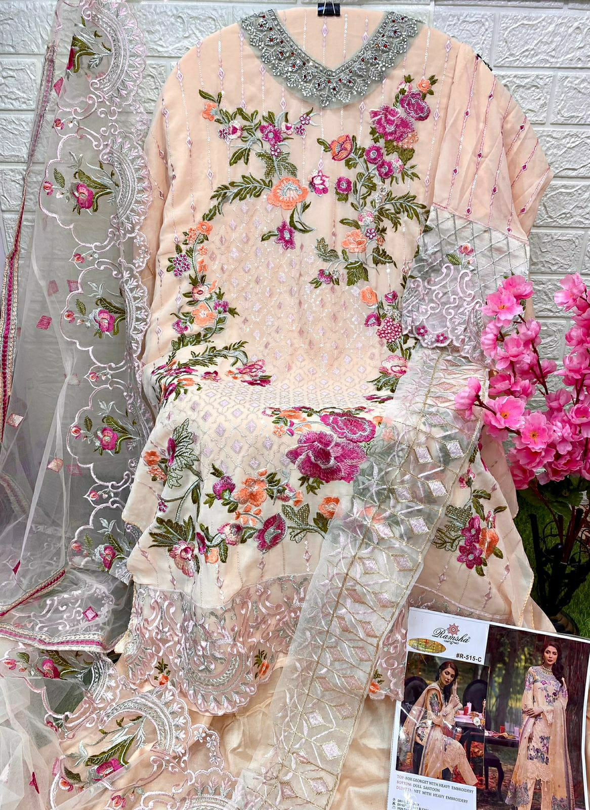 R 515 Ramsha Georgette Pakistani Salwar Suits