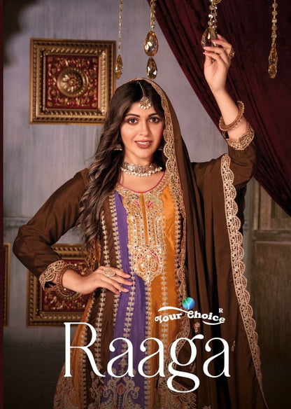 Raaga Your Choice Chinon Silk Readymade Plazzo Style Suits