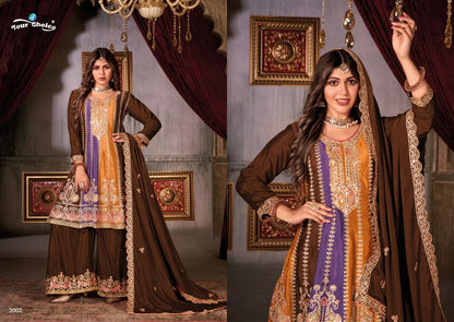 Raaga Your Choice Chinon Silk Readymade Plazzo Style Suits