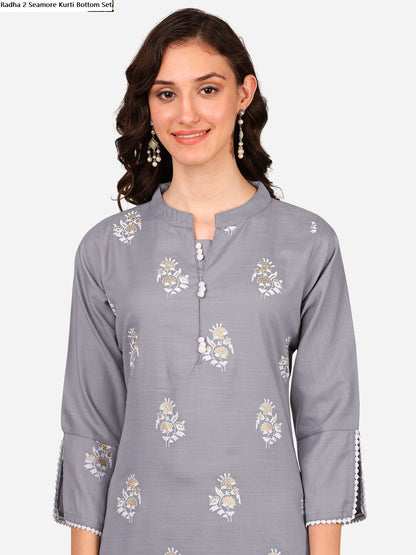 Radha 2 Seamore Kurti Bottom Set
