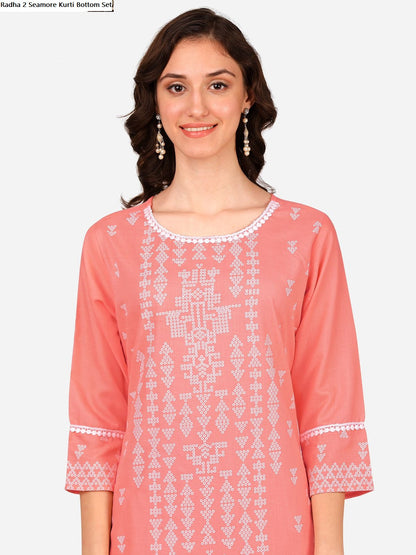 Radha 2 Seamore Kurti Bottom Set