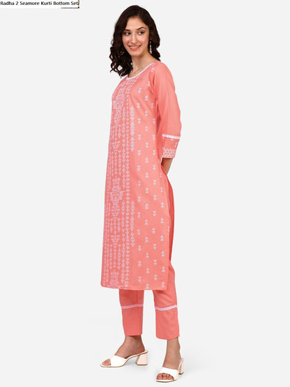 Radha 2 Seamore Kurti Bottom Set