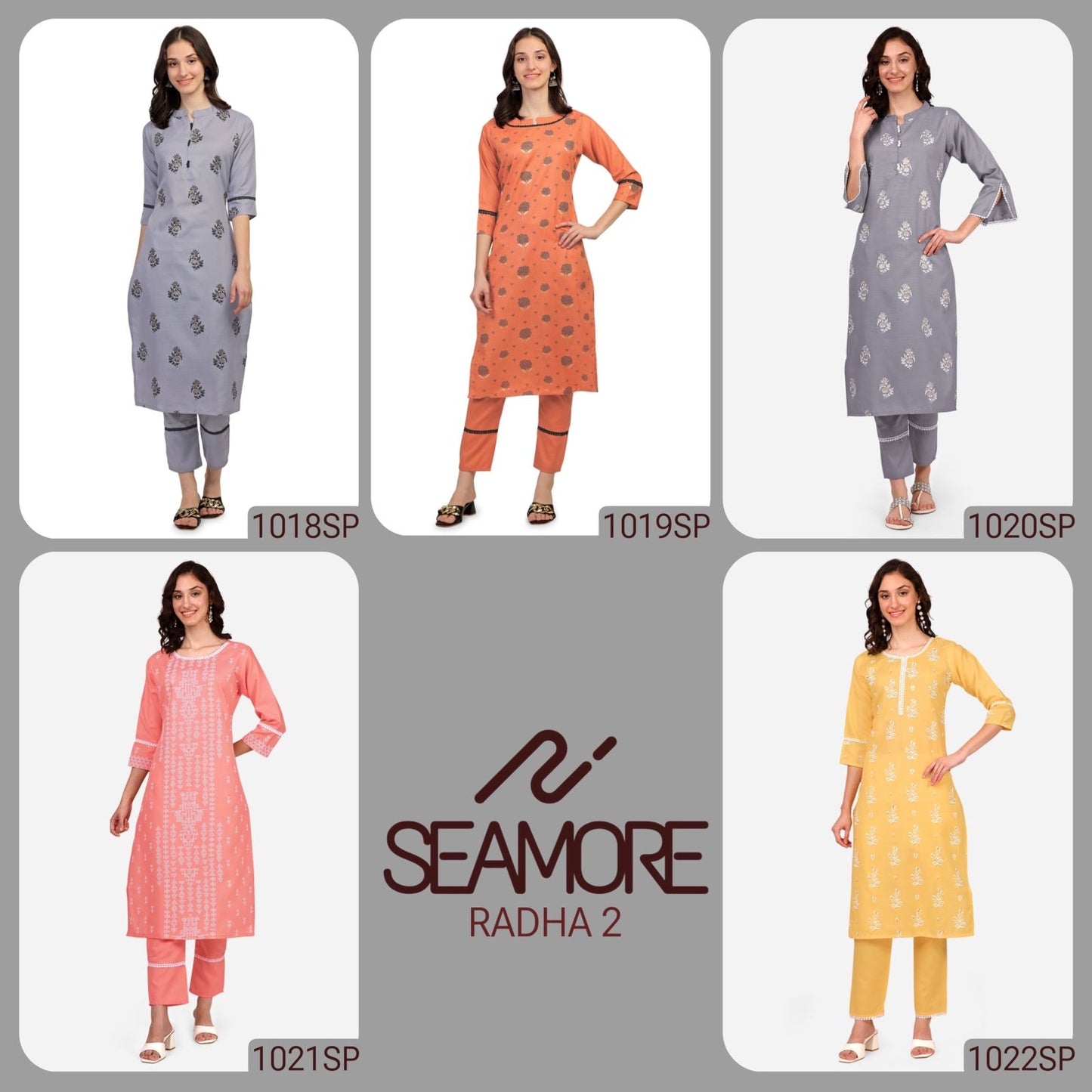 Radha 2 Seamore Kurti Bottom Set