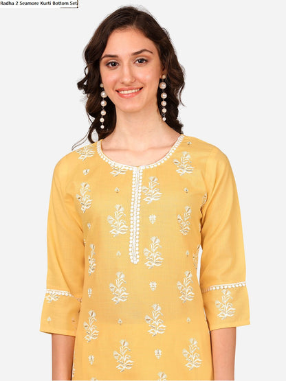 Radha 2 Seamore Kurti Bottom Set