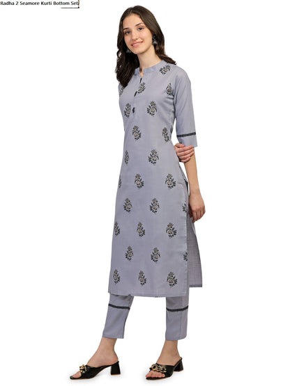 Radha 2 Seamore Kurti Bottom Set