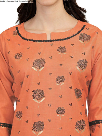 Radha 2 Seamore Kurti Bottom Set