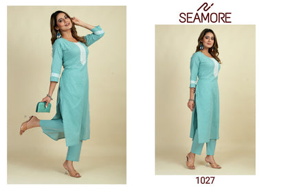 Radha Rani 2 Seamore Cotton Kurti Pant Set