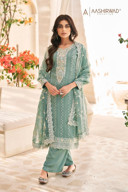 Raha Aashirwad Creation Silk Pant Style Suits