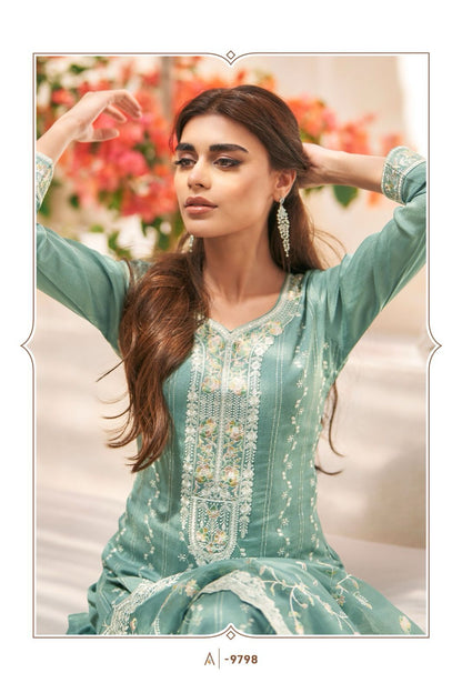 Raha Aashirwad Creation Silk Pant Style Suits