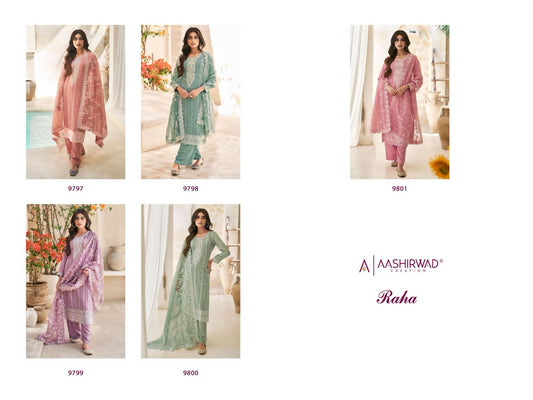 Raha Aashirwad Creation Silk Pant Style Suits