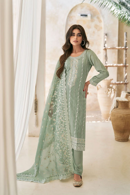 Raha Aashirwad Creation Silk Pant Style Suits