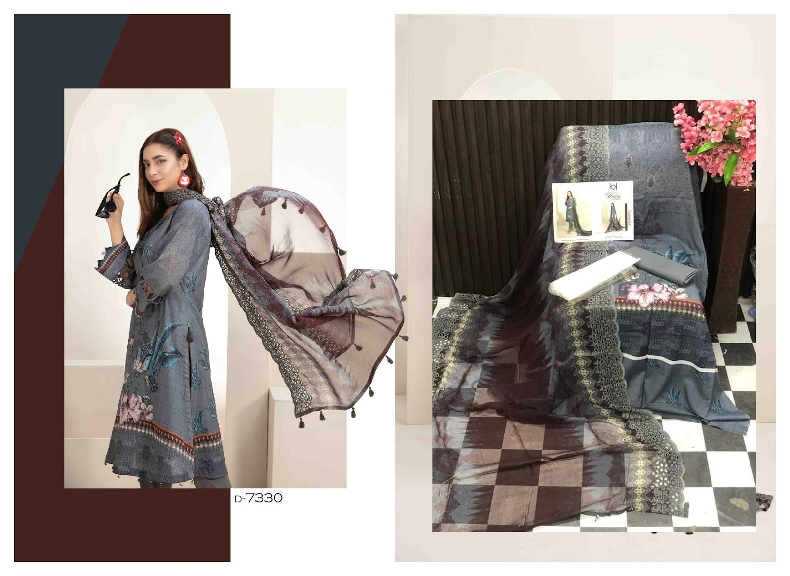 Raina Shahid Tawakkal Lawn Original Pakistani Suits