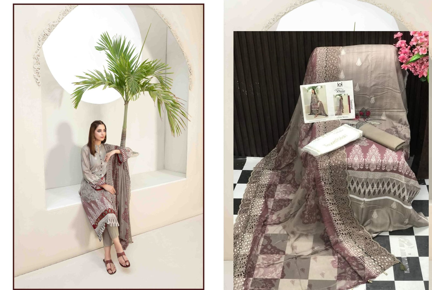 Raina Shahid Tawakkal Lawn Original Pakistani Suits
