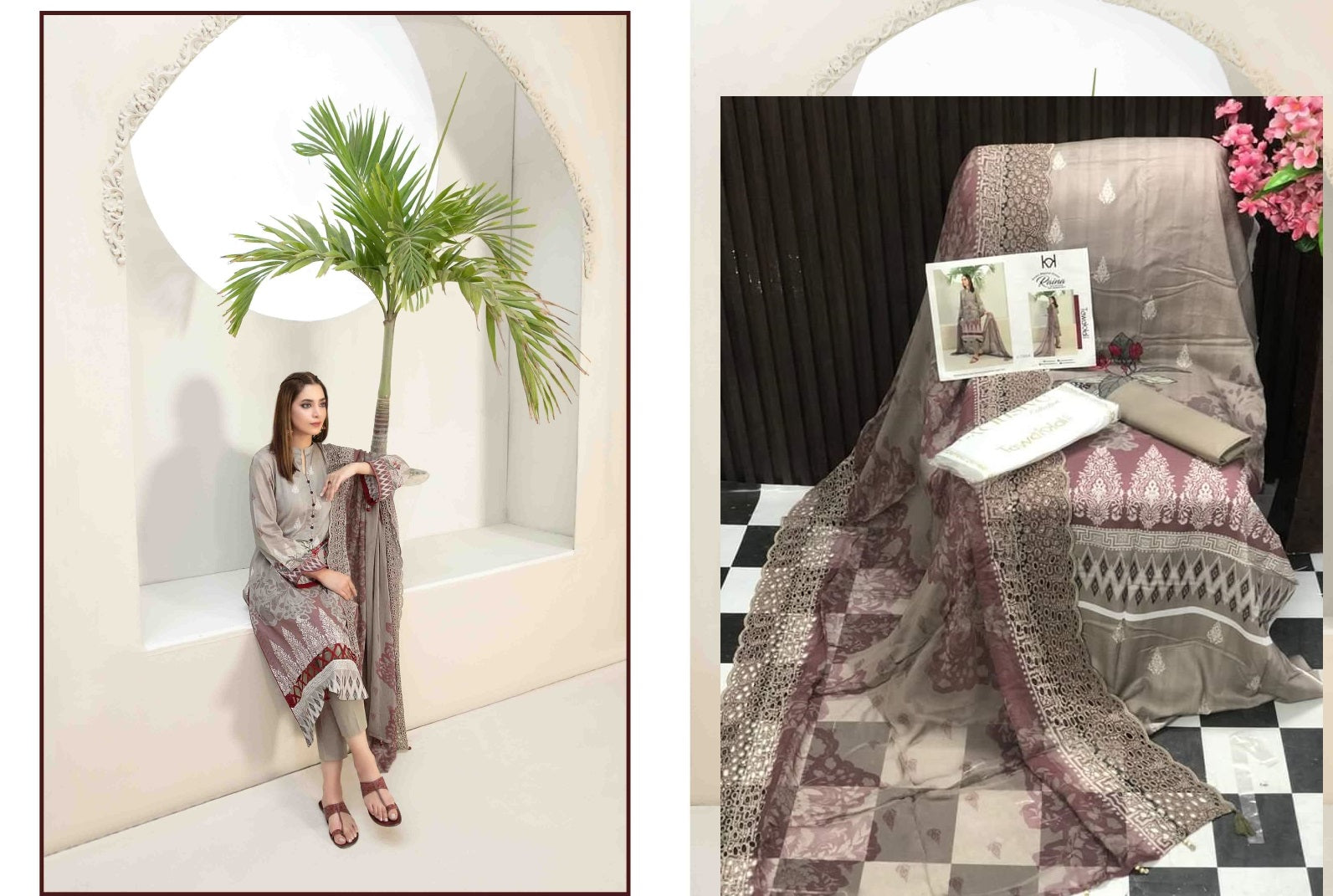 Raina Shahid Tawakkal Lawn Original Pakistani Suits