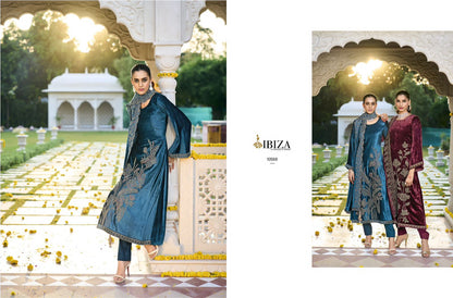 Rajkumari Ibiza Viscose Velvet Suits