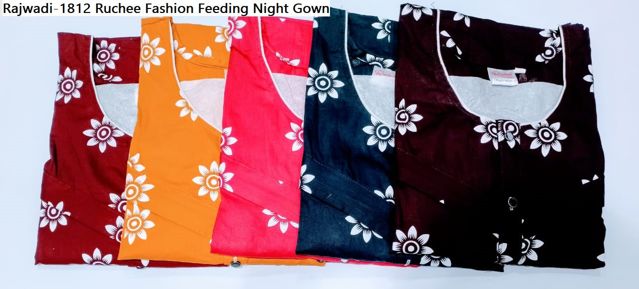 Rajwadi-1812 Ruchee Fashion Cotton Feeding Night Gown