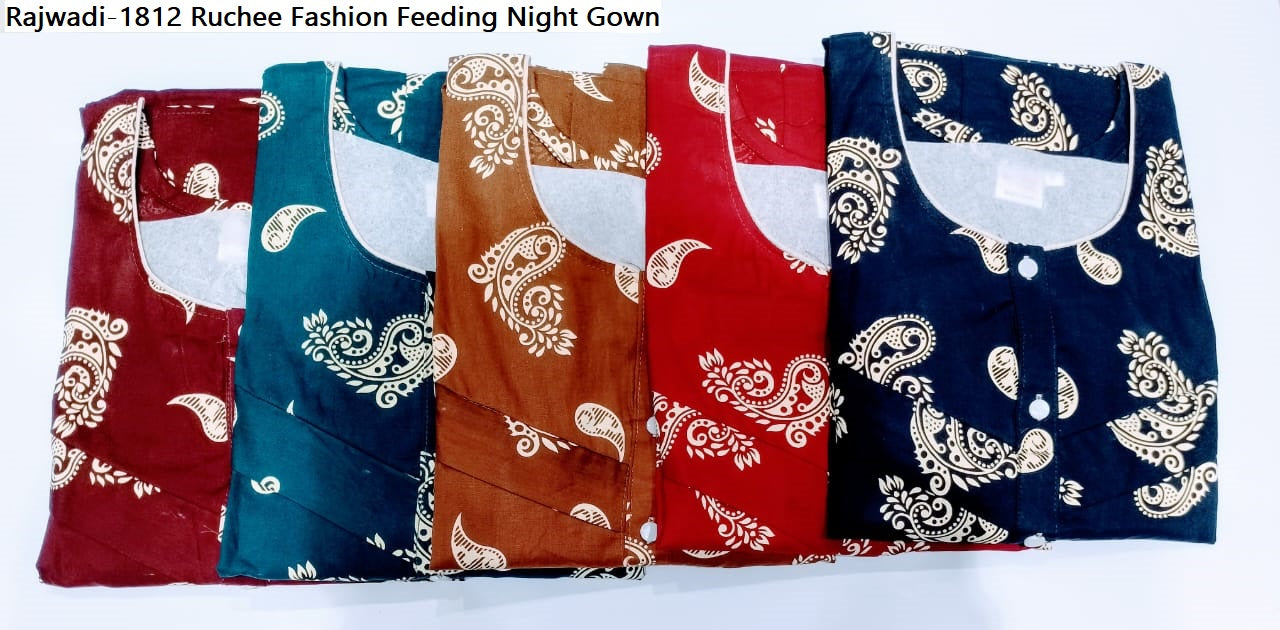 Rajwadi-1812 Ruchee Fashion Cotton Feeding Night Gown