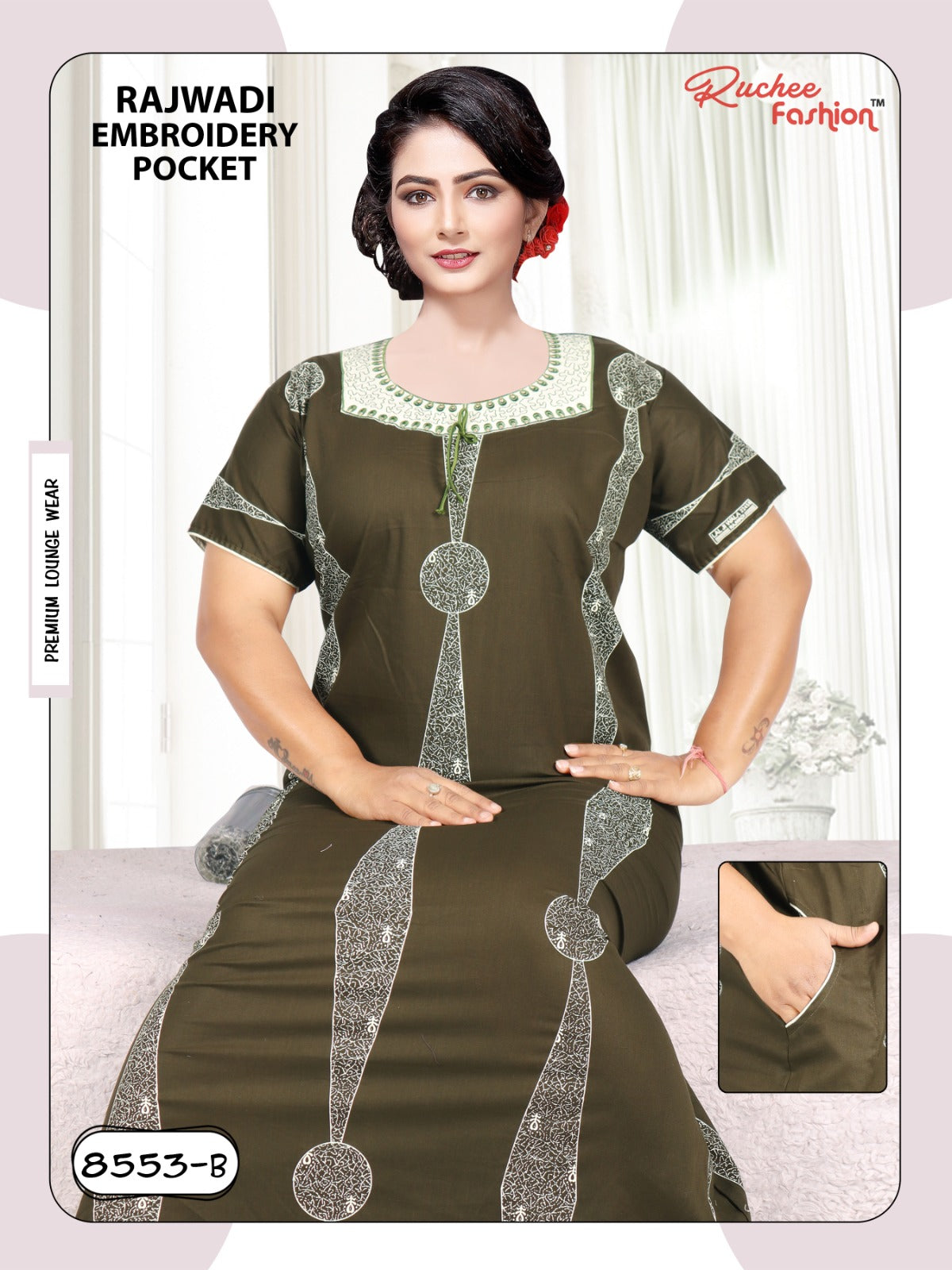 Rajwadi-2912 Ruchee Fashion Cotton Night Gowns