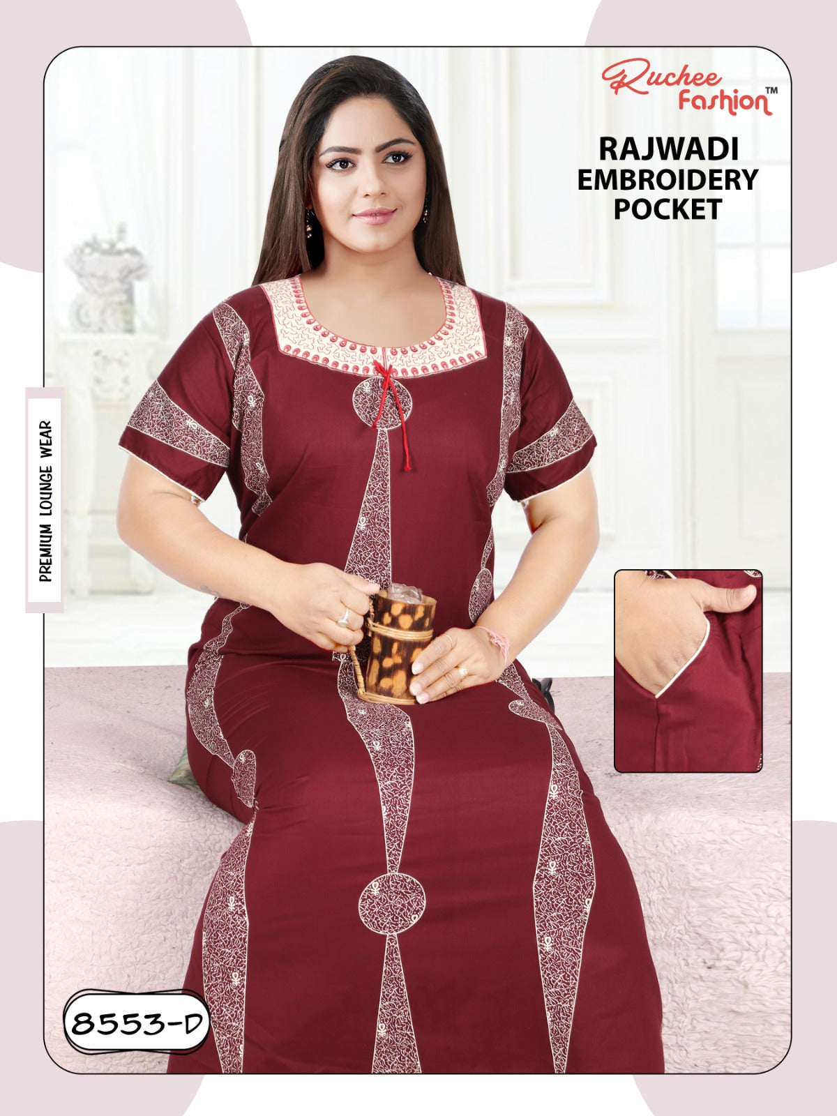 Rajwadi-2912 Ruchee Fashion Cotton Night Gowns