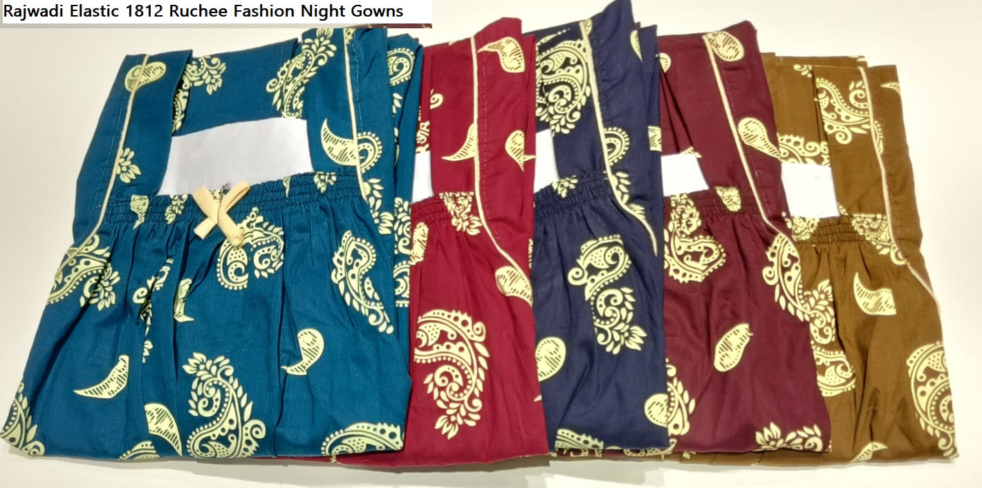 Rajwadi Elastic 1812 Ruchee Fashion Cotton Night Gowns