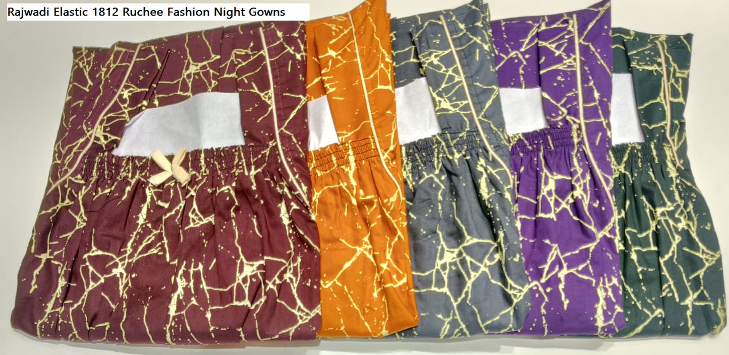 Rajwadi Elastic 1812 Ruchee Fashion Cotton Night Gowns