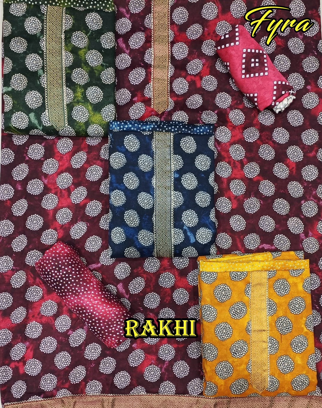 Rakhi 4 Matching Fyra Pashmina Suits