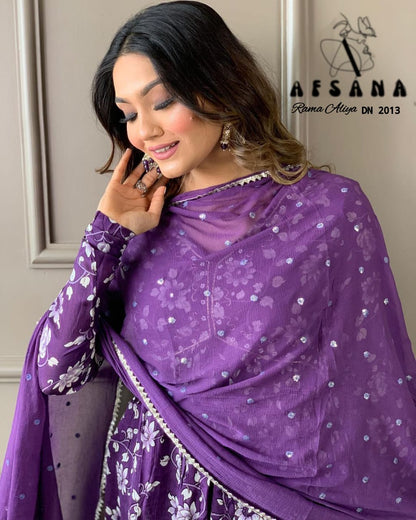 Rama-2013 Afsana Chinon Readymade Pant Style Suits
