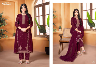 Ramiza Vol 3 Vishnu Impex Georgette Pant Style Suits