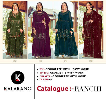 Ranchi Kalarang Georgette Sharara Style Suits
