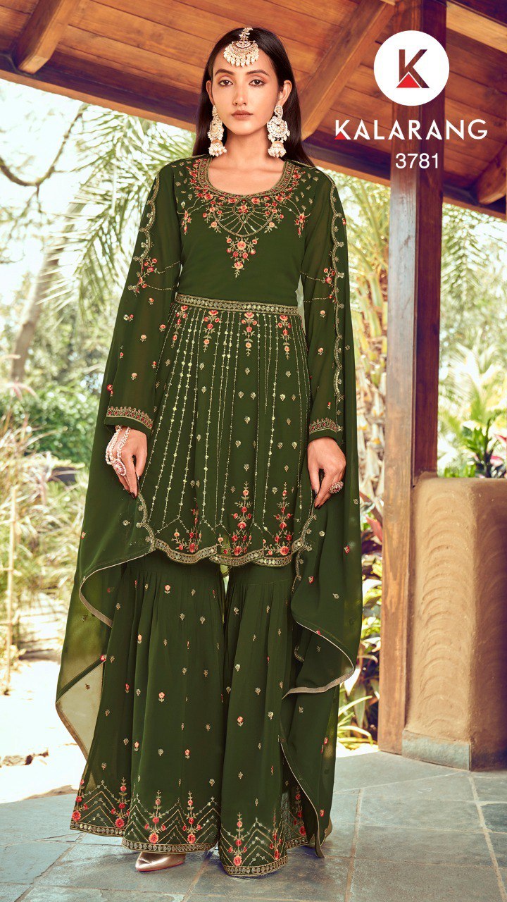 Ranchi Kalarang Georgette Sharara Style Suits