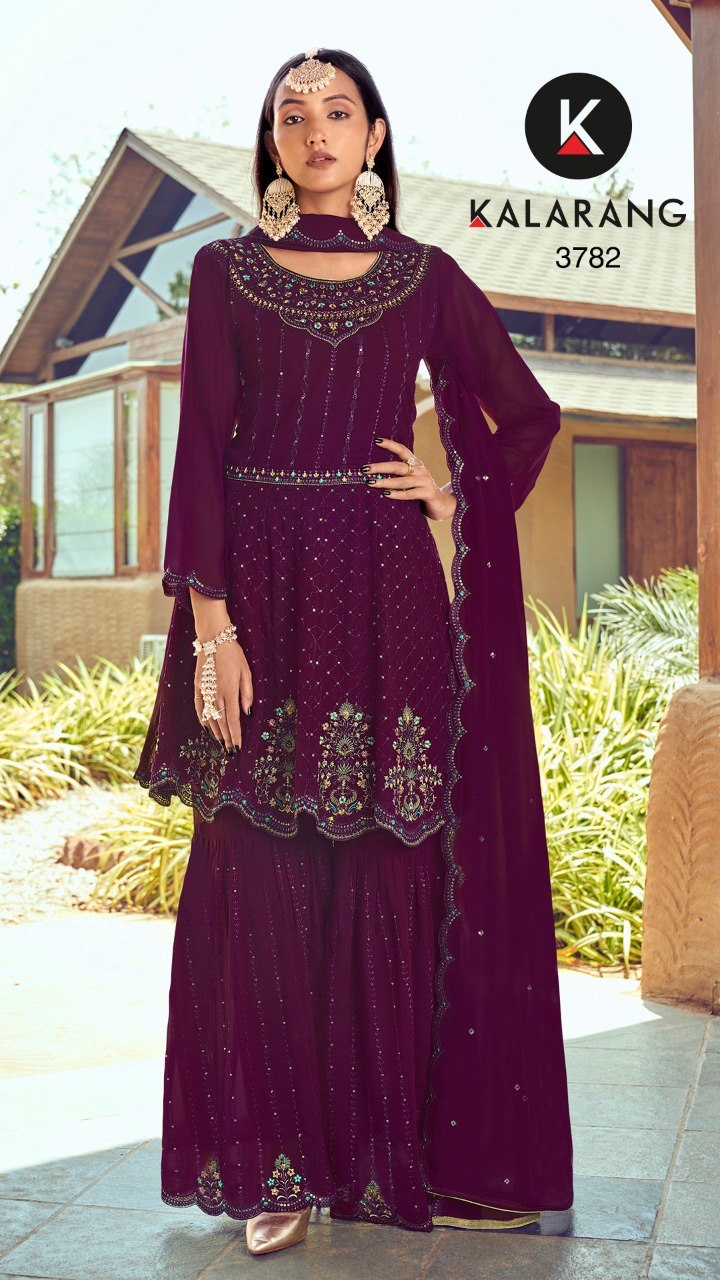 Ranchi Kalarang Georgette Sharara Style Suits