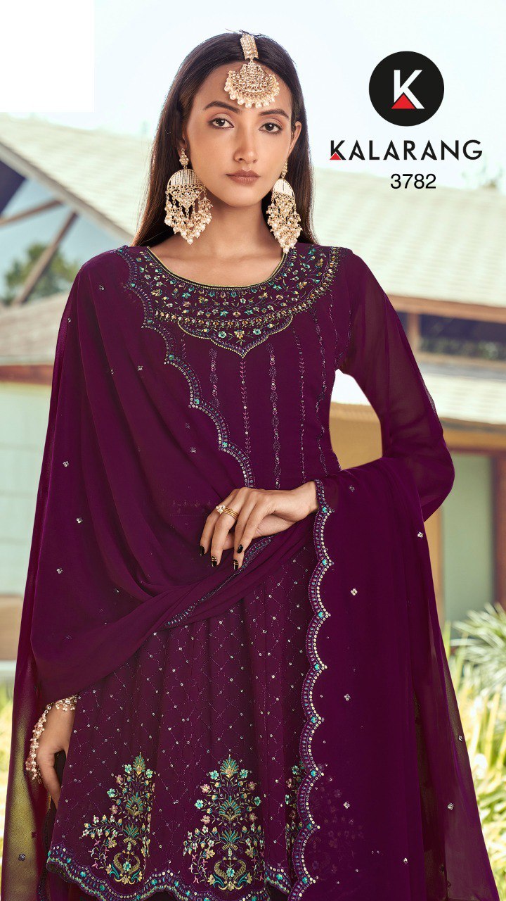 Ranchi Kalarang Georgette Sharara Style Suits