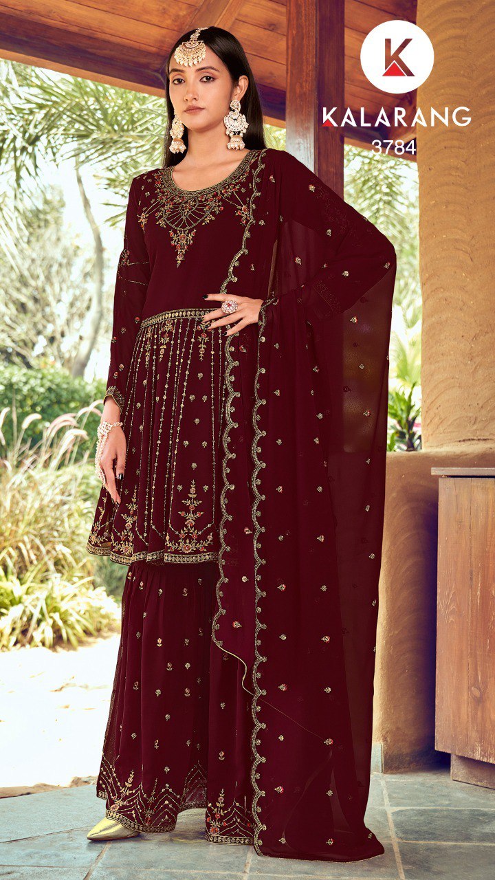 Ranchi Kalarang Georgette Sharara Style Suits