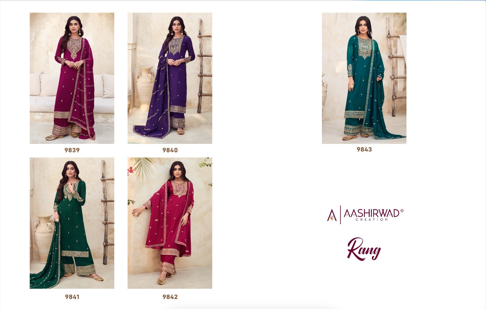 Rang Aashirwad Creation Silk Plazzo Style Suits